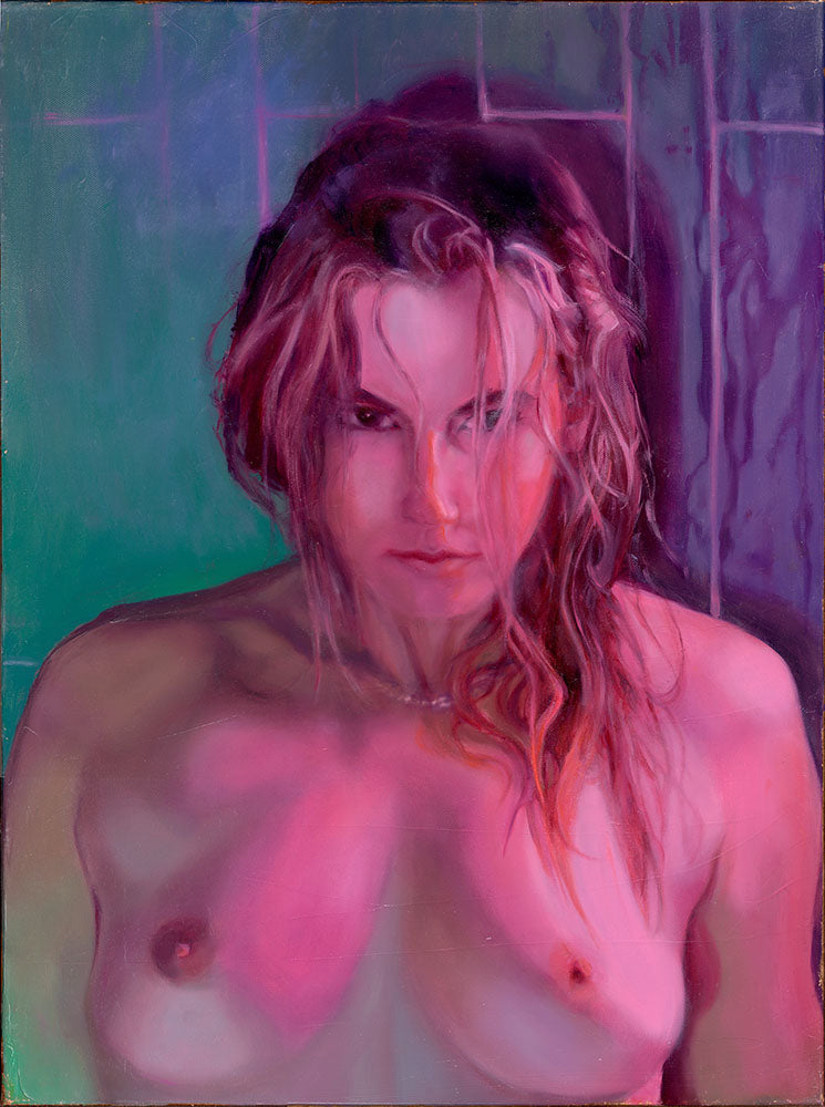 Gaze — oil on canvas self-portrait by Summer Voelker, 24 × 18 inches