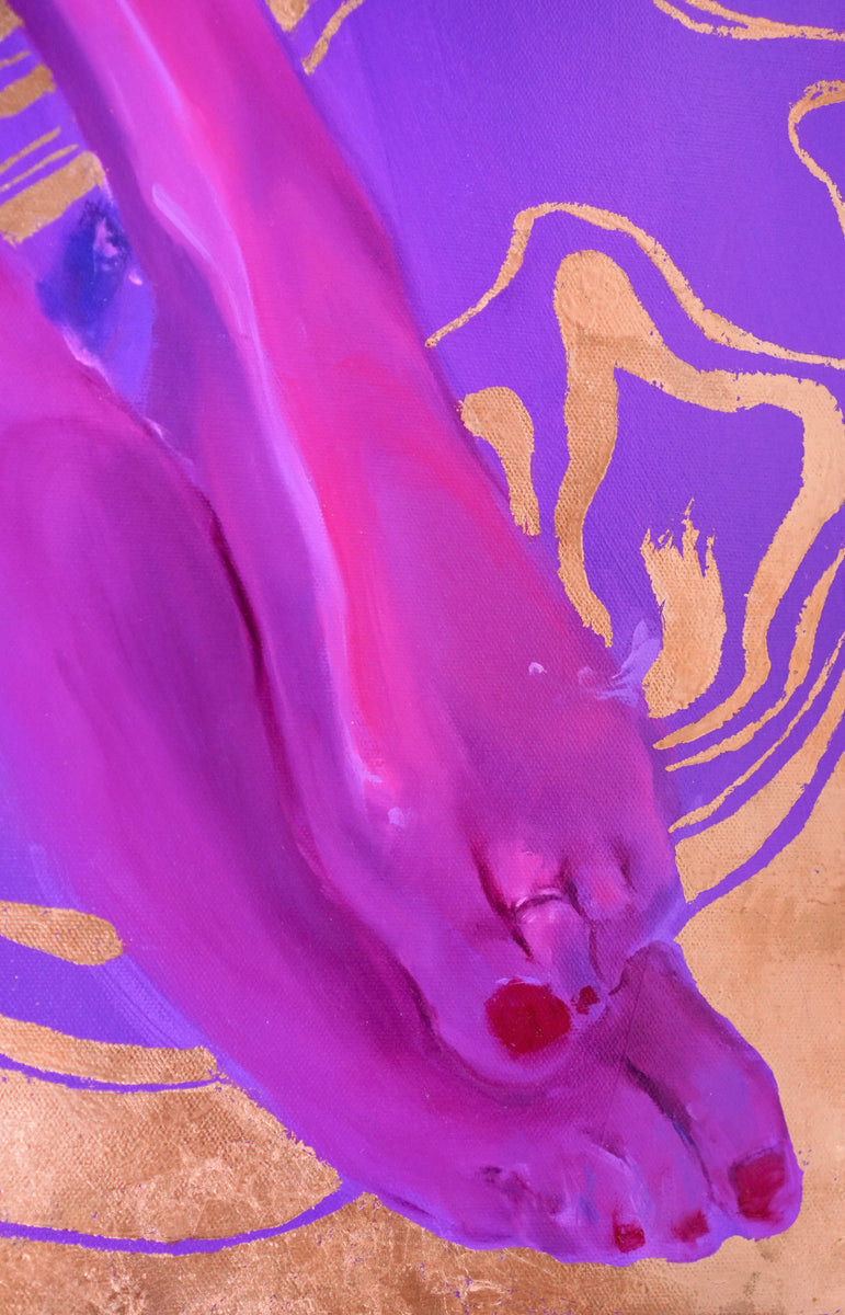 Madonna or... (detail) — oil and copper foil on canvas by Summer Voelker