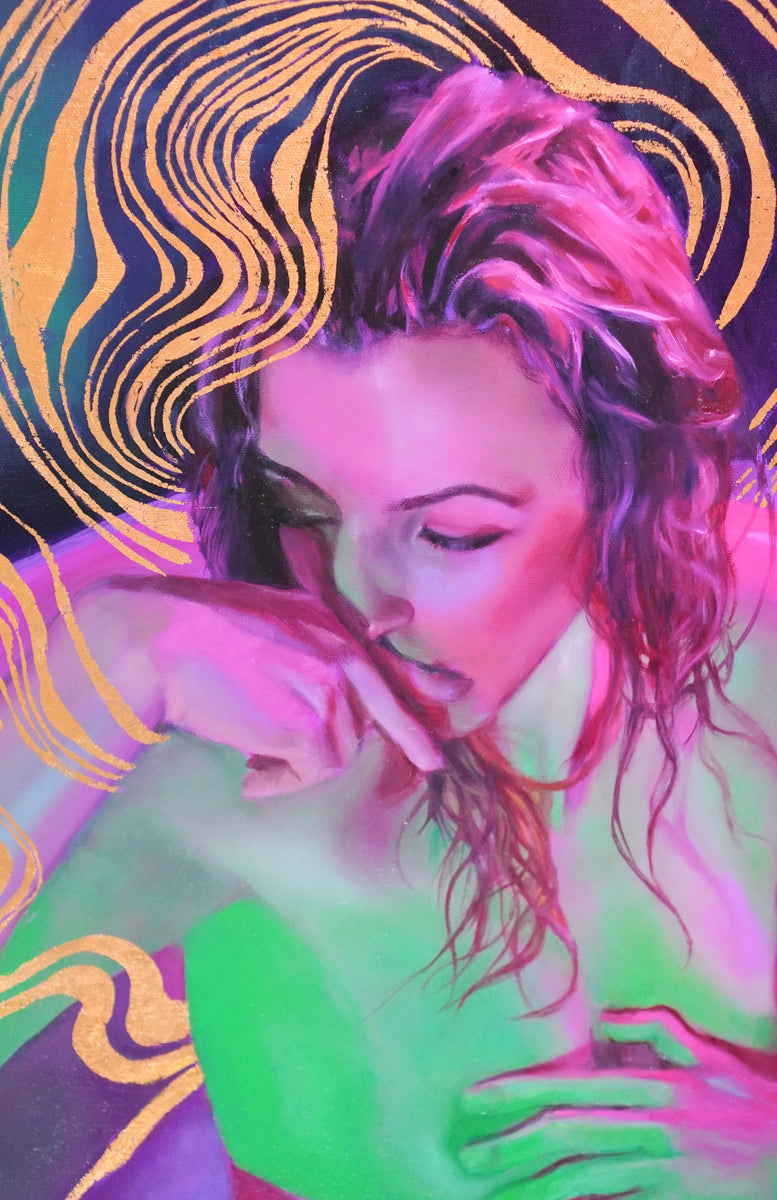 Madonna or... (detail) — oil and copper foil on canvas by Summer Voelker