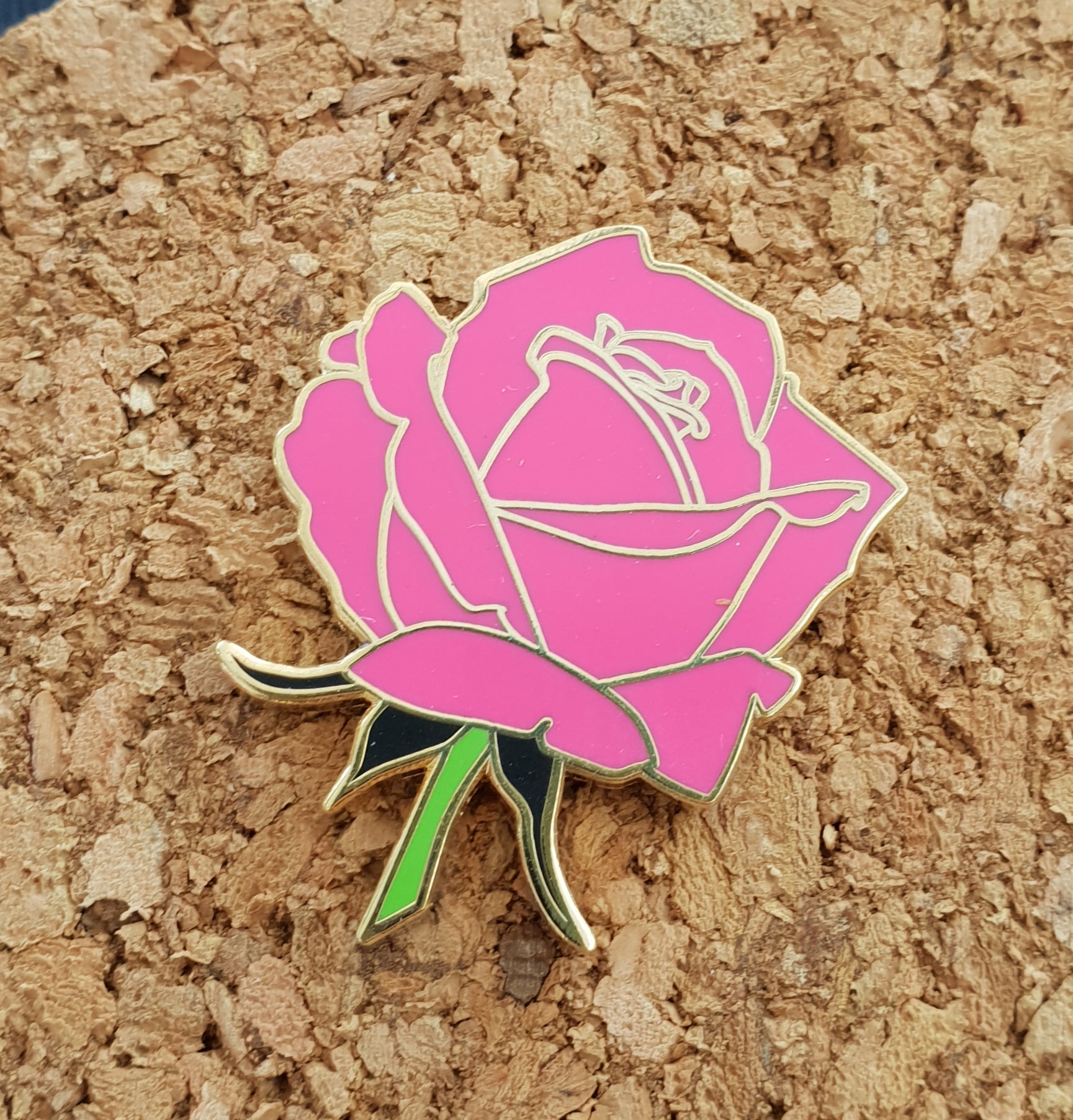 Pink Rose Pin - Slow Burn Studio
